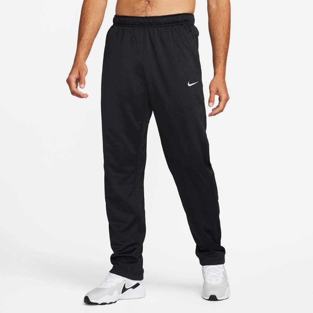 NWT Nike Men's Black Therma-FIT Jogger Sweatpants with Gray Logo Sz Small Tall